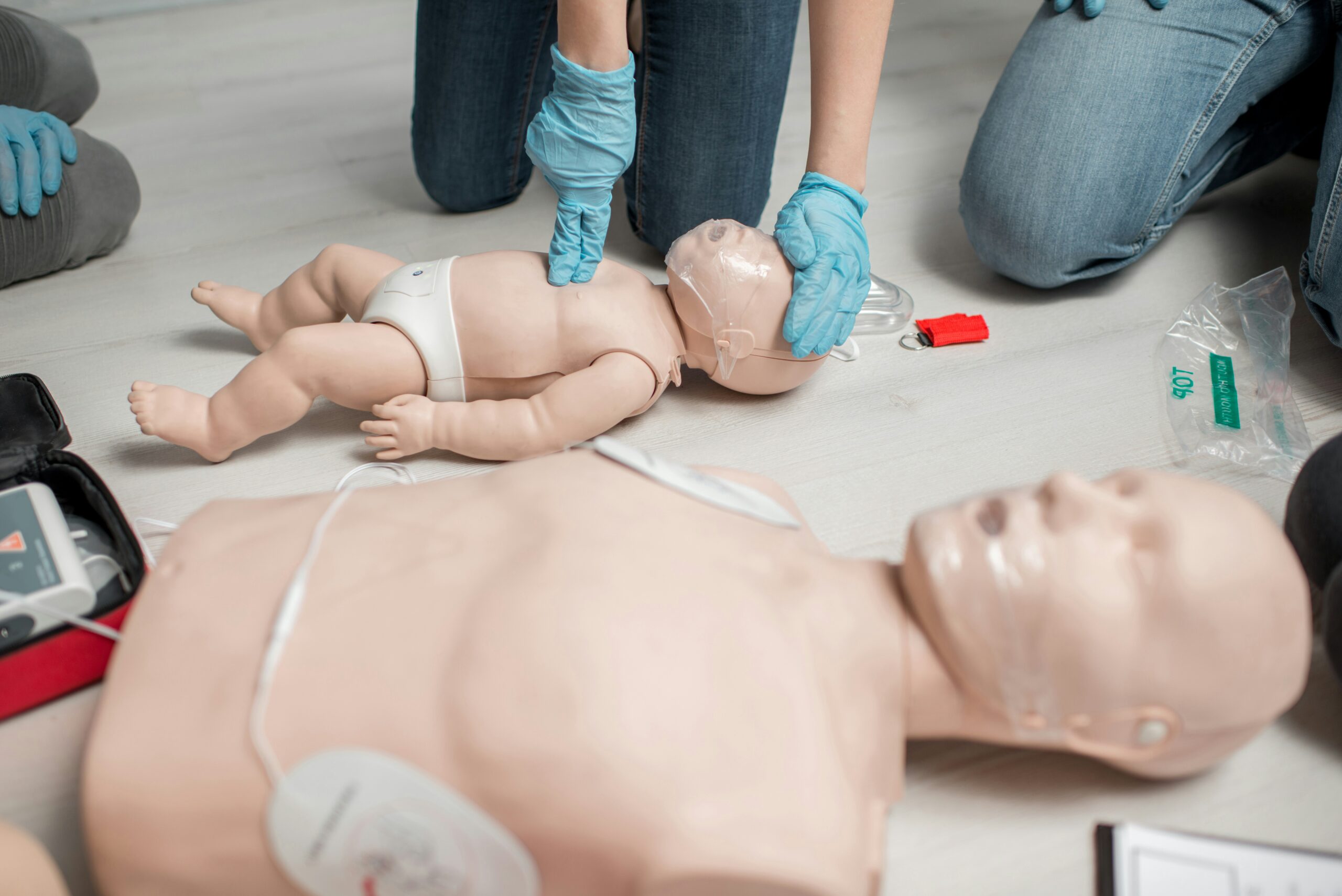 CPR Training Session with Manikins